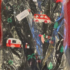 NWT Match the Family Happy Camper 2 piece button up pajamas women’s XS